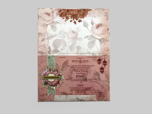 An image of Roses Bouquet Wedding Invitation Card from Times Cards.