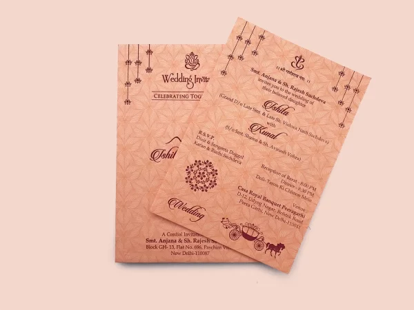 An image of Saffron Dreams Wedding Invitation Card from Times Cards.