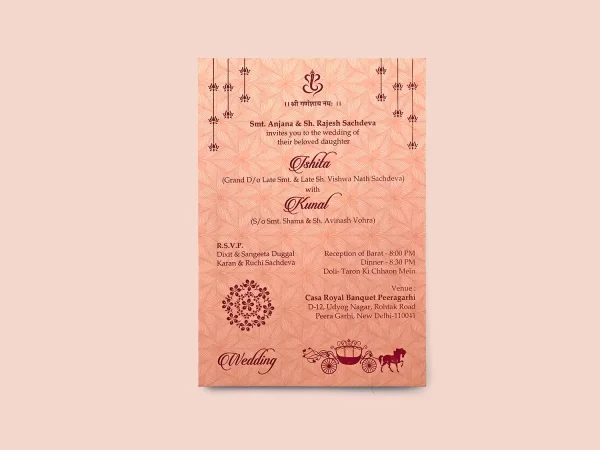 An image of Saffron Dreams Wedding Invitation Card from Times Cards.