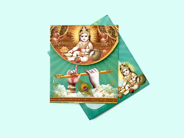 an image of Maakhan Mishri Janmashtami Invitation Card