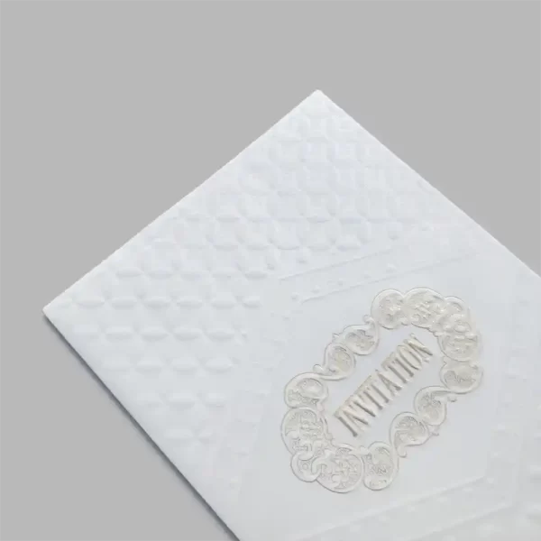 An image of Luxe Embossed Floral Wedding Card from Times Cards.
