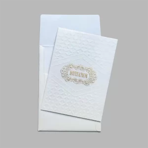 An image of Luxe Embossed Floral Wedding Card from Times Cards.