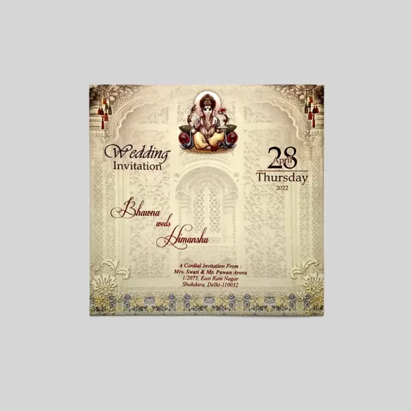 An image of Suvarna Mangala Wedding Card from Times Cards.