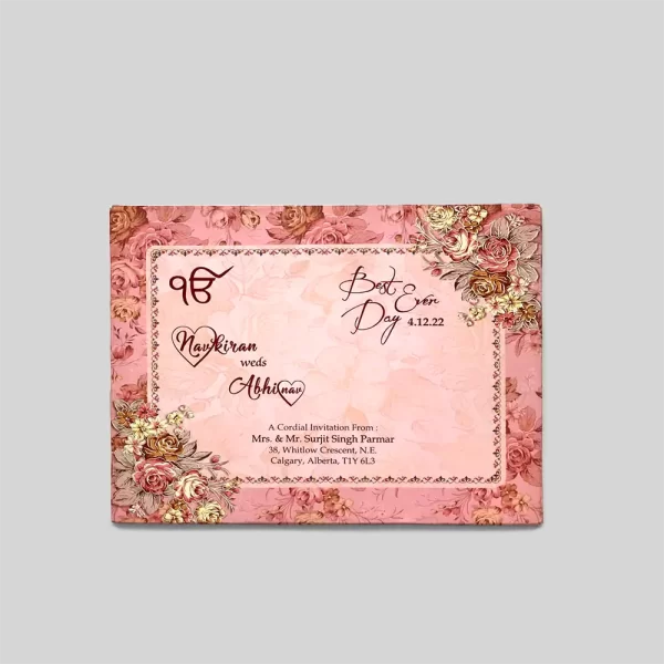 An image of Floral Knot Wooden Wedding Invitation Card from Times Cards.