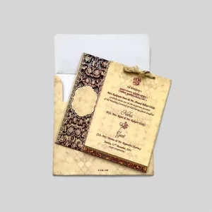 An image of Henna Vines Wooden Wedding Card from Times Cards.