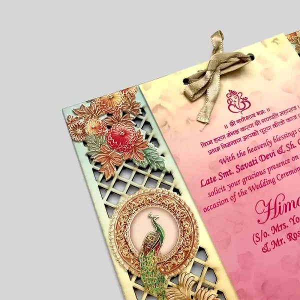 An image of Phooldan Wooden Wedding Card from Times Cards.