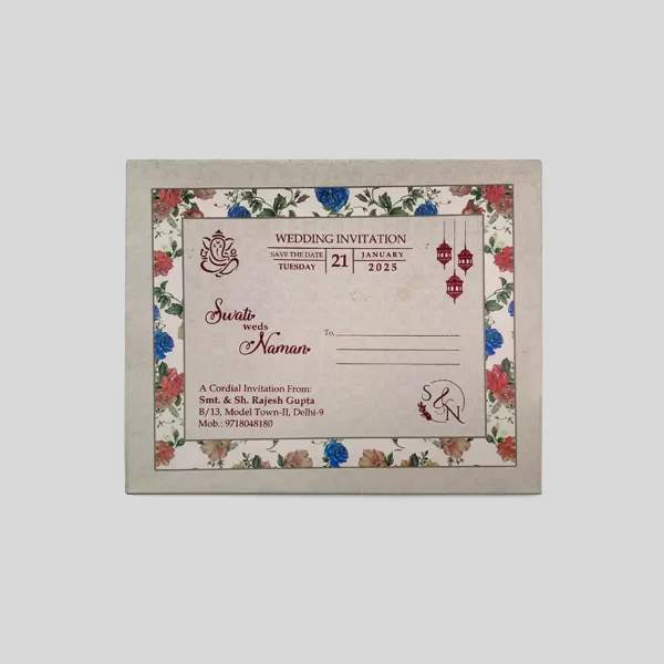 An image of Colourful Gulabari Wedding Invitation Card from Times Cards.