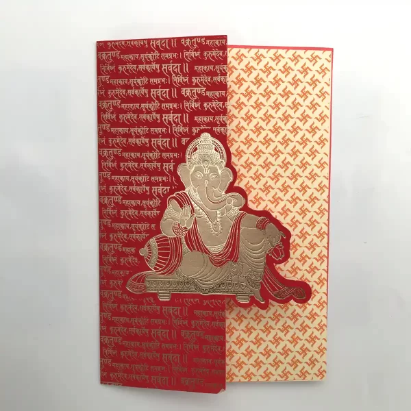 An image of Swarnim Ganesha Wedding Invitation Card from Times Cards.