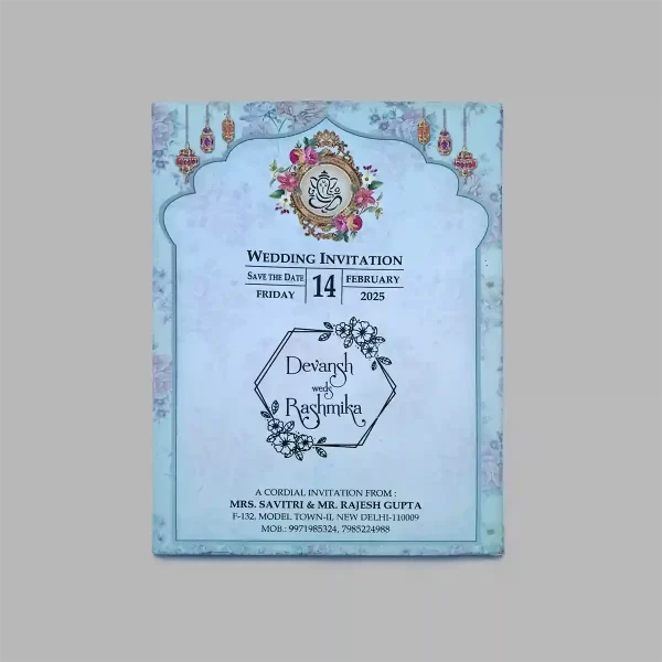 An image of Celestial Roses Wedding Invitation Card from Times Cards.