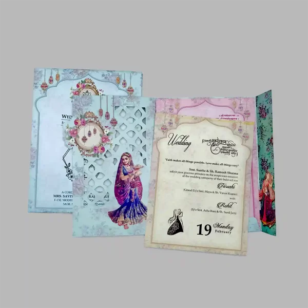 An image of Celestial Roses Wedding Invitation Card from Times Cards.