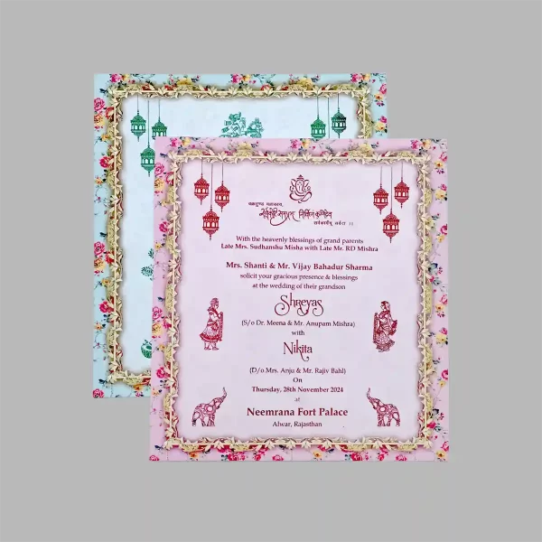 An image of Gulabari Sneh Wedding Invitation Card from Times Cards.